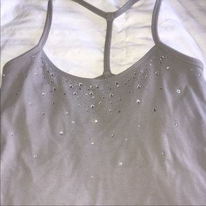 Studded sports top with built-in bra